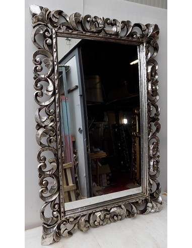 Specchio barocco in legno intarsiato cm 120x90...