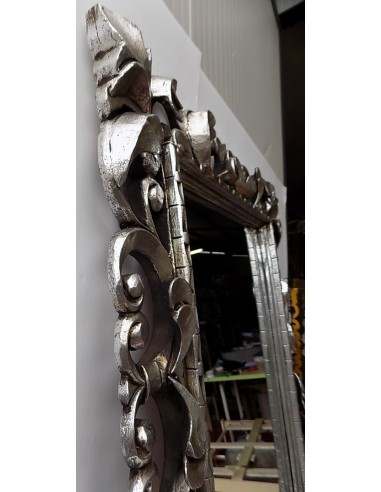 Specchio barocco in legno intarsiato cm 120x90...