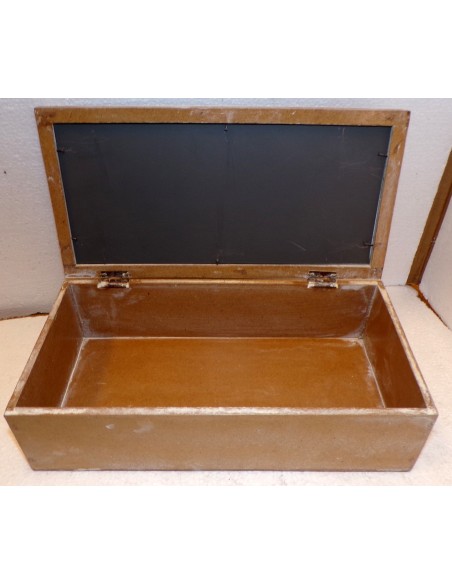 catola Portagioie o svuota tasche in legno mdf traforata oro beige cm 30x15x9