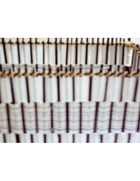 Abajour in vegetale e tela cm 20x11x28 color bianco marrone