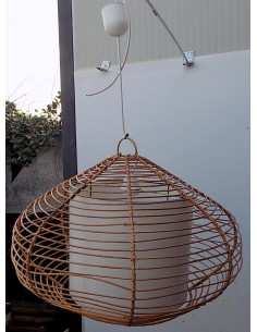 Lampadario in rattan e...