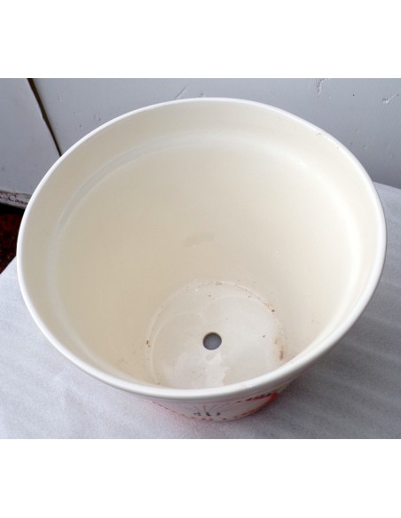 Vaso in ceramica Messicana realizzata e dipinto a mano cm 26x24 arancio