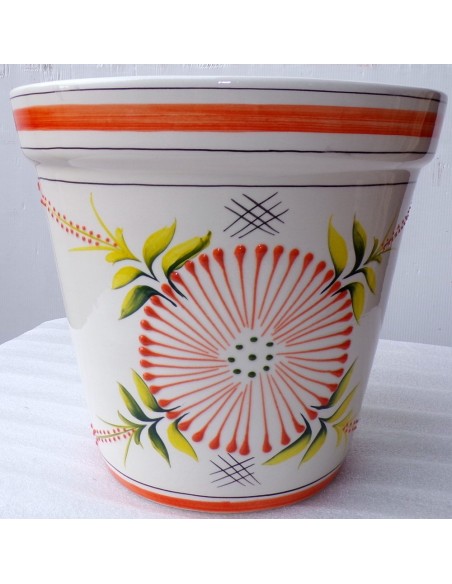 Vaso in ceramica Messicana realizzata e dipinto a mano cm 26x24 arancio