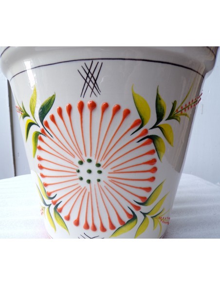 Vaso in ceramica Messicana realizzata e dipinto a mano cm 26x24 arancio