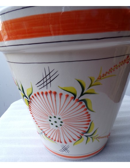 Vaso in ceramica Messicana realizzata e dipinto a mano cm 32x31 arancio