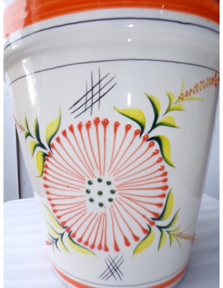 Vaso in ceramica Messicana realizzata e dipinto a mano cm 32x31 arancio