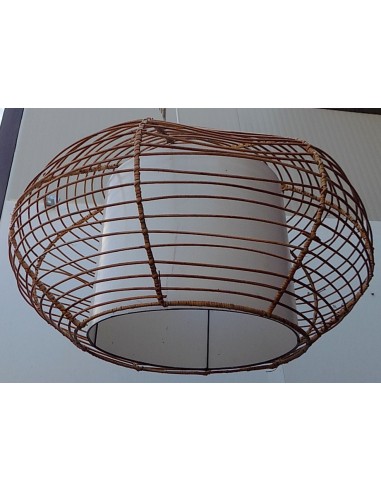 Lampadario in rattan e resina diam. 55x45h luce...