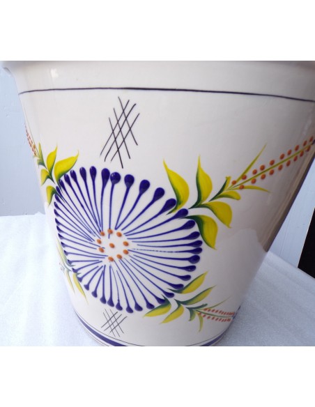 Vaso in ceramica Messicana realizzata e dipinto a mano cm 32x31 blu
