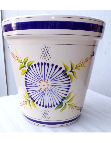 Vaso in ceramica Messicana realizzata e dipinto a mano cm 41x38 blu
