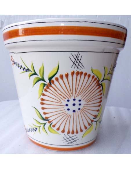 Vaso in ceramica Messicana realizzata e dipinto a mano cm 26x24 marrone