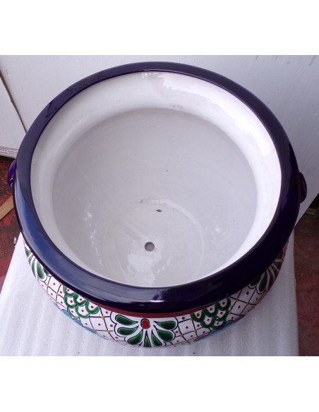 Vaso in ceramica Messicana realizzata e dipinto a mano cm 48x35 floreale 1