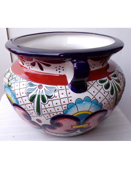 Vaso in ceramica Messicana realizzata e dipinto a mano cm 48x35 floreale 1