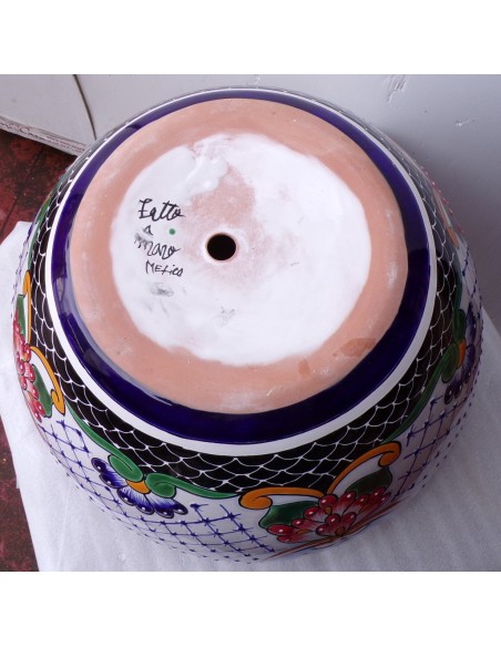 Vaso in ceramica Messicana realizzata e dipinto a mano cm 48x35 floreale 2