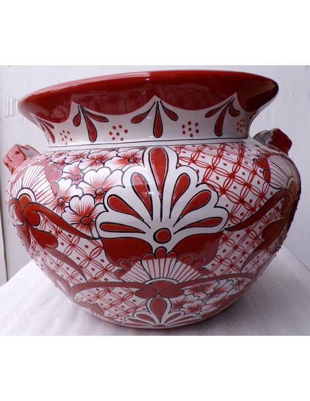 Vaso in ceramica Messicana realizzata e dipinto a mano cm 48x35 floreale 3