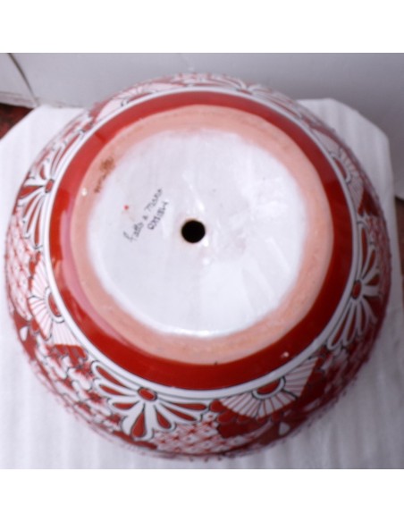 Vaso in ceramica Messicana realizzata e dipinto a mano cm 48x35 floreale 3