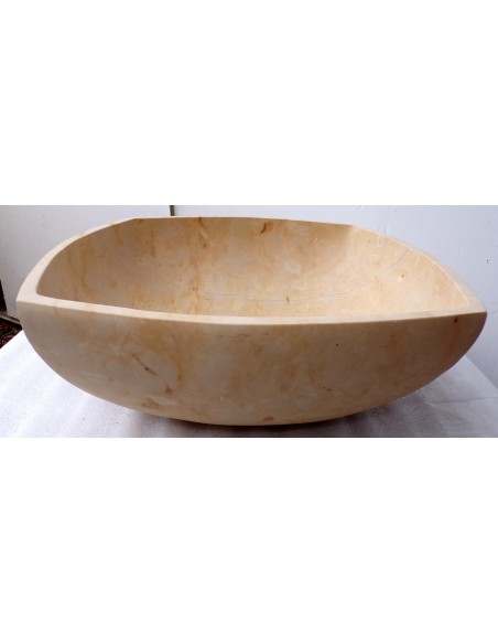 Lavandino in marmo messicano rosso beige smussato 40x40x15h bucciardato lavabo sink