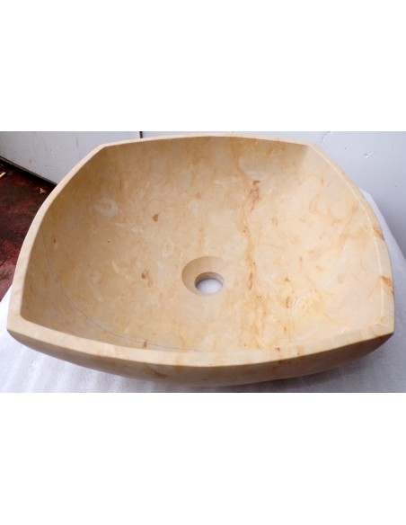 Lavandino in marmo messicano rosso beige smussato 40x40x15h bucciardato lavabo sink