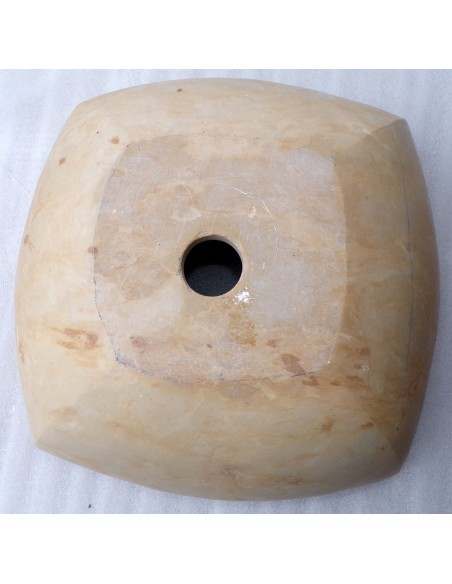 Lavandino in marmo messicano rosso beige smussato 40x40x15h bucciardato lavabo sink