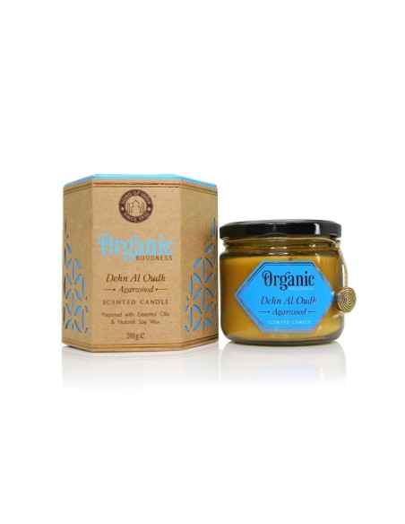 CANDELA DI SOIA ORGANIC GOODNESS 200GR IN VASETTO "DEHN AL OUDH-AGARWOOD