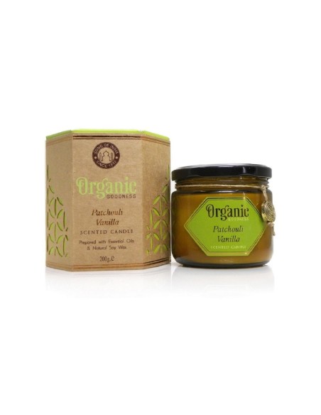 CANDELA DI SOIA ORGANIC PATCHOULI VANILLA GOODNESS 200GR IN VASETTO DI VETRO