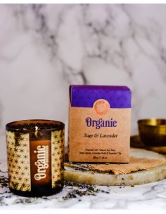 CANDELA ORGANIC LAVANDA IN CERA DI SOIA CON FOGLIE DI... 2