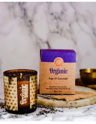 CANDELA ORGANIC LAVANDA IN CERA DI SOIA CON...