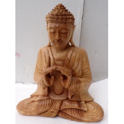 Statua di Buddha in legno...