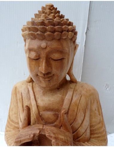 Statua di Buddha in legno massello suar...