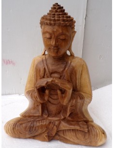 Statua di Buddha in legno massello suar Intarsiato a mano... 2