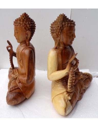 Statua di Buddha in legno massello suar...