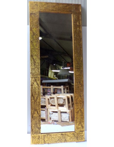 Specchio in legno intarsiato segni tribali cm...