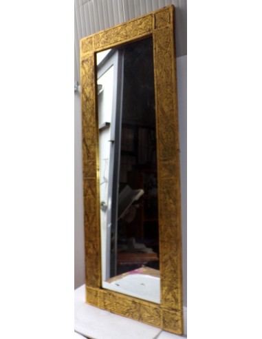 Specchio in legno intarsiato segni tribali cm...