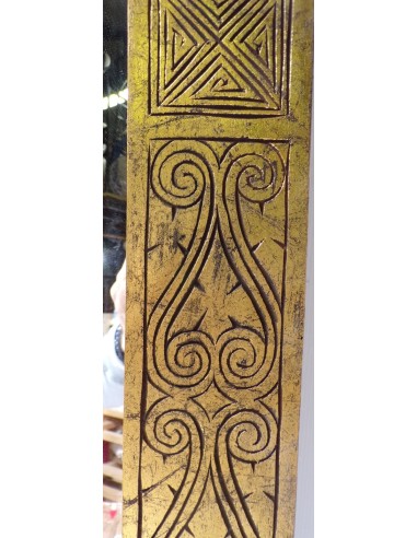 Specchio in legno intarsiato segni tribali cm...