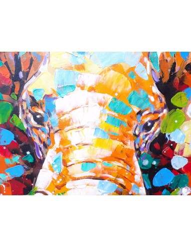 Quadro dipinto pop art elefante cm100x100...