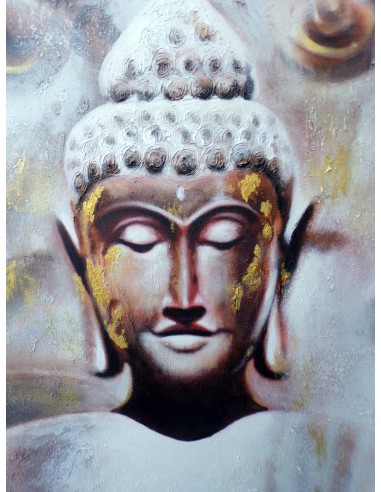 Quadro dipinto Buddha cm 120x90 testata letto...