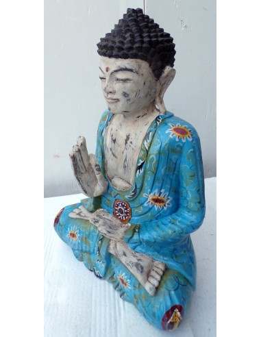 Statua di Buddha in legno massello suar...