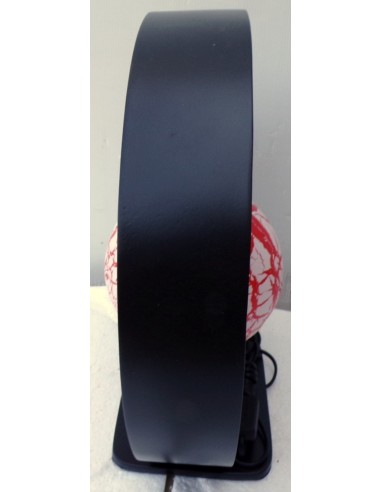 Lampada da tavolo nera in MDF e sfera in resina...