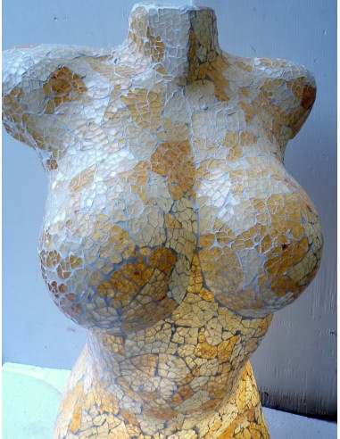 Lampada da tavolo busto di donna in resina e...