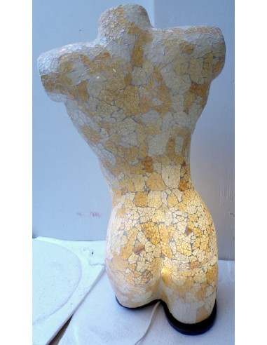 Lampada da tavolo busto di donna in resina e...