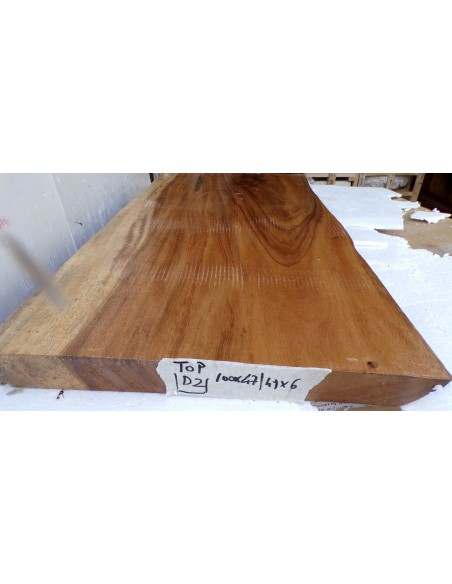 Piano in legno top massello suar o noce indiano per bagno cm 100x47x49x6h tavola D2