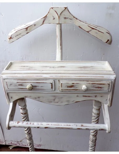 Servomuto in mogano bianco decapato appendi abiti servo muto uomo morto attaccapanni