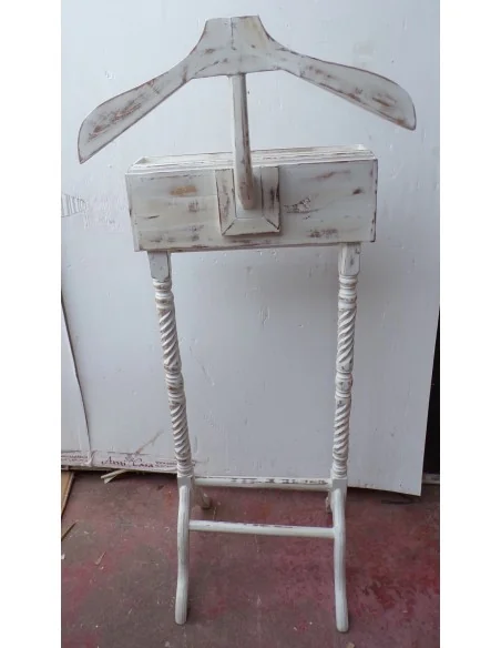 Servomuto in mogano bianco decapato appendi abiti servo muto uomo morto attaccapanni