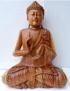 Statua di Buddha in legno massello suar Intarsiato a mano... 2