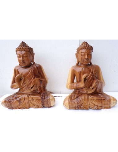 Statua di Buddha in legno massello suar...