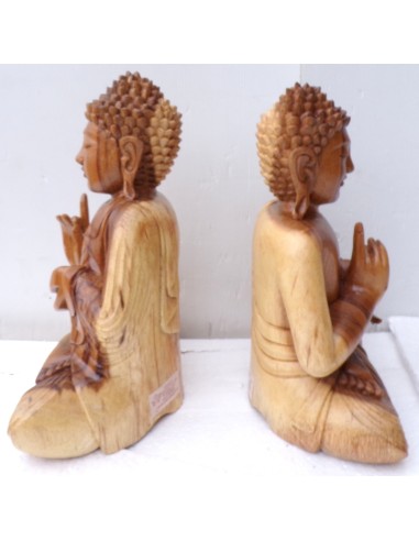 Statua di Buddha in legno massello suar...