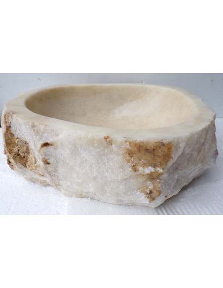 Lavandino in onice trasparente pietra dpm063 cm 45x46x15 crema sasso lavabo sink