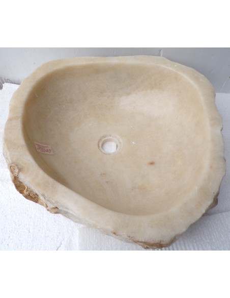 Lavandino in onice trasparente pietra dpm063 cm 45x46x15 crema sasso lavabo sink