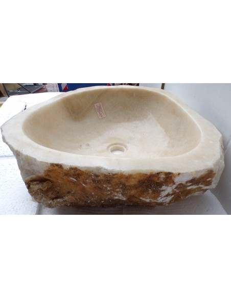 Lavandino in onice trasparente pietra dpm063 cm 45x46x15 crema sasso lavabo sink