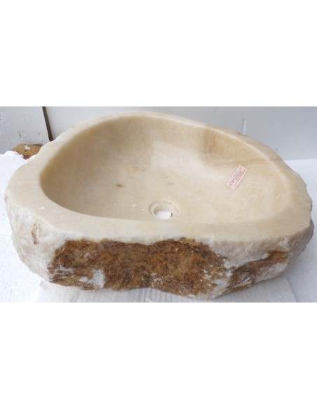 Lavandino in onice trasparente pietra dpm063 cm 45x46x15 crema sasso lavabo sink