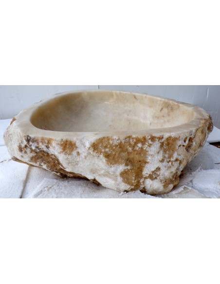 Lavandino in onice trasparente pietra dpm073 cm 53x47x15 crema sasso lavabo sink